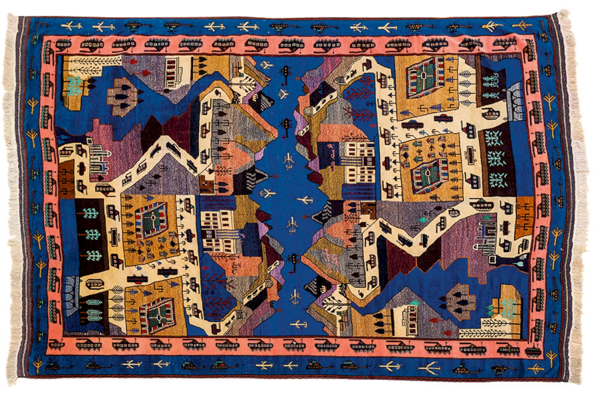 Kriegsteppich, Westafghanistan, 1980er Jahre,  Sammlung Museum Fünf Kontinente, München © Museum Fünf Kontinente,  München / Kunstfoyer