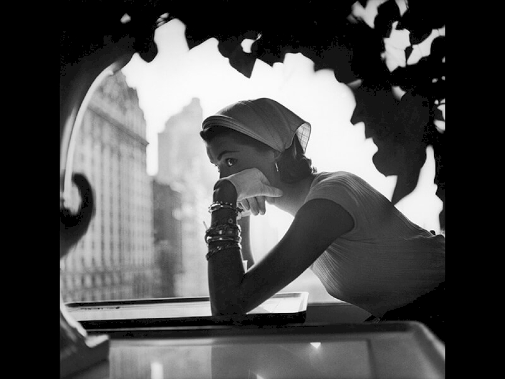 Nursemaid’s Kerchief by Lilly Daché, New York, New York, 1952 - Photograph by Gordon Parks ©The Gordon Parks Foundation