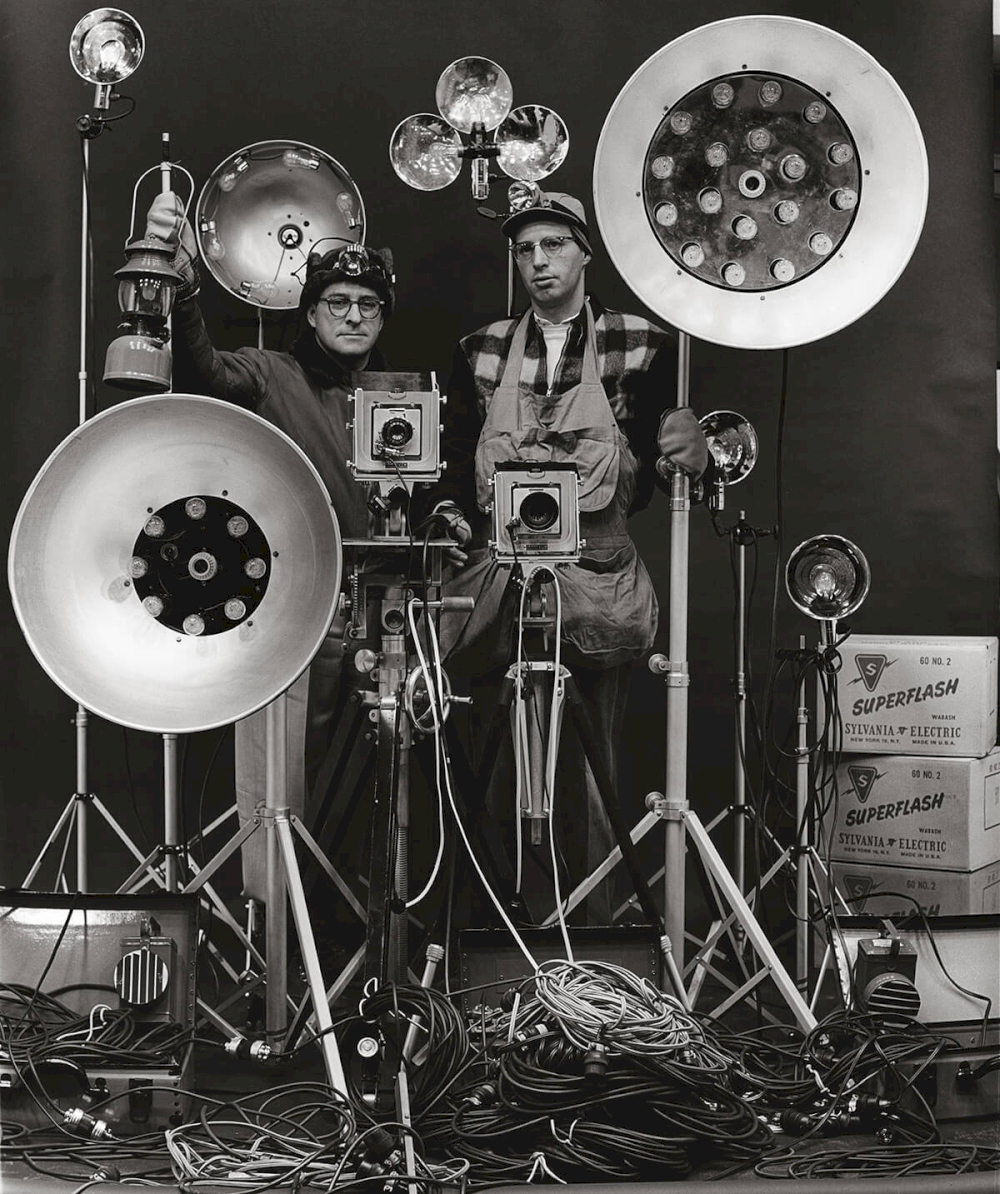 O. WINSTON LINK AND GEORGE THOM, WITH NIGHT FLASH EQUIPMENT New York City, New York, 1956 © O. Winston Link / O. Winston Link Museum, Roanoke, Virginia