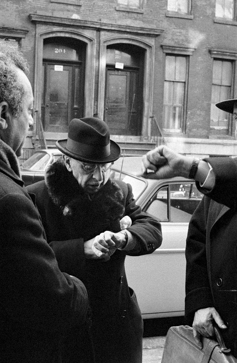 USA. New York, NY. Igor Stravinsky on his way to Columbia Recording Studios. 1959. © Inge Morath / Magnum Photos / courtesy CLAIRbyKahn