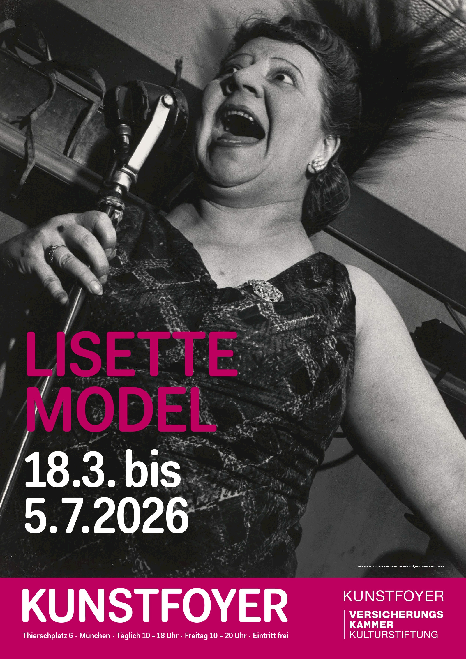 Lisette Model, Sängerin Metropole Cafe, New York,1946 © ALBERTINA, Wien