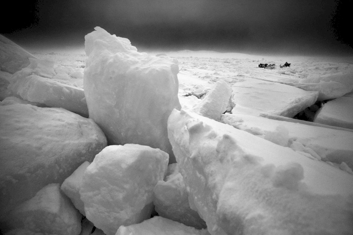 Schlittenhunde auf dem Meereis, Kangertittivaq, Grönland, 2010. © Ragnar Axelsson Schlittenhunde auf dem Meereis, Kangertittivaq, Grönland, 2010. © Ragnar Axelsson